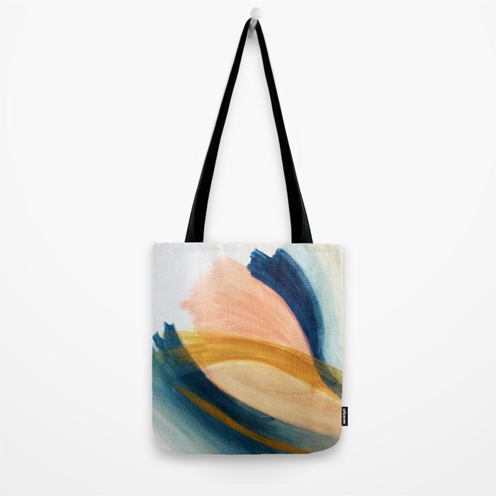 Slow as the Mississippi - Acrylic abstract with pink, blue, and brown Tote Bag Gallery Image 2