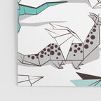 Origami dragon friends // white background aqua orange grey and taupe fantastic creatures Poster Gallery Image 3