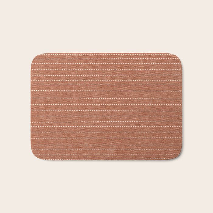 stitched stripes - ginger Bath Mat Gallery Image 1