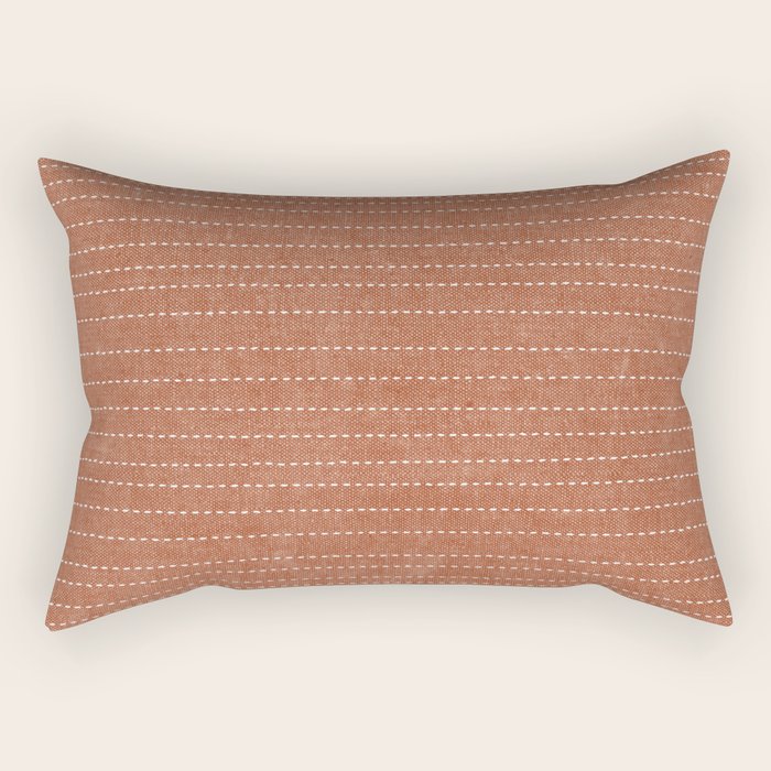 stitched stripes - ginger Rectangular Pillow Gallery Image 2