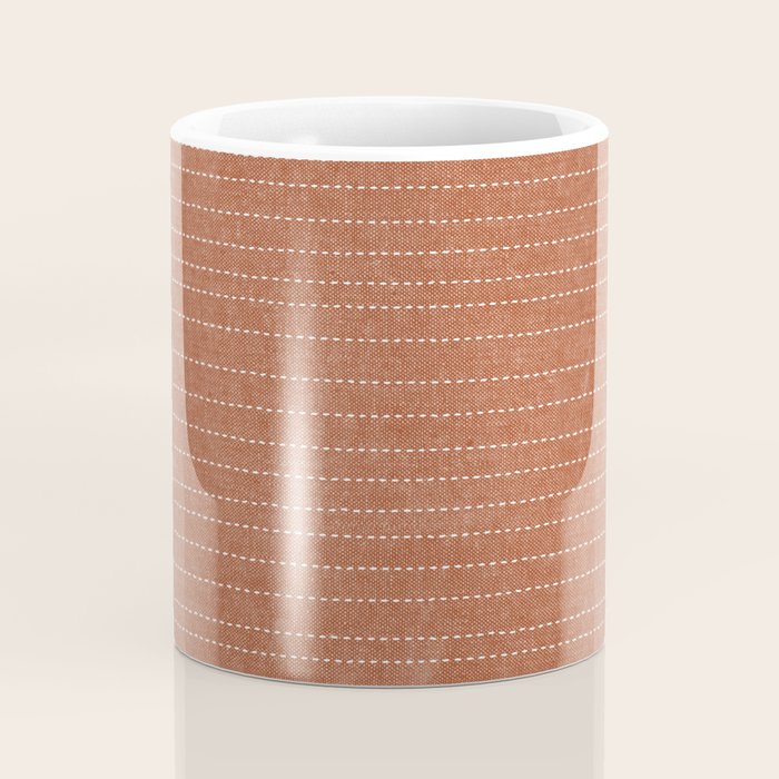 stitched stripes - ginger Coffee Mug Gallery Image 4