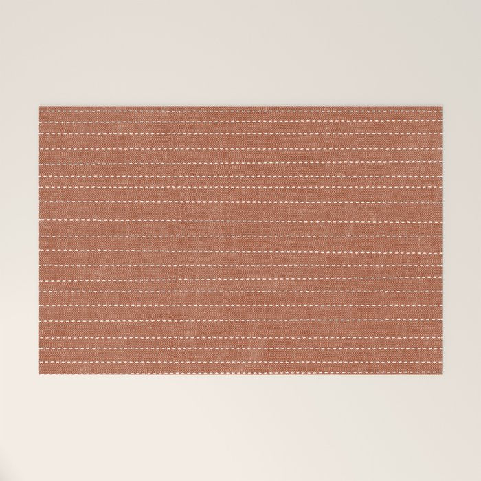 stitched stripes - ginger Welcome Mat Gallery Image 1