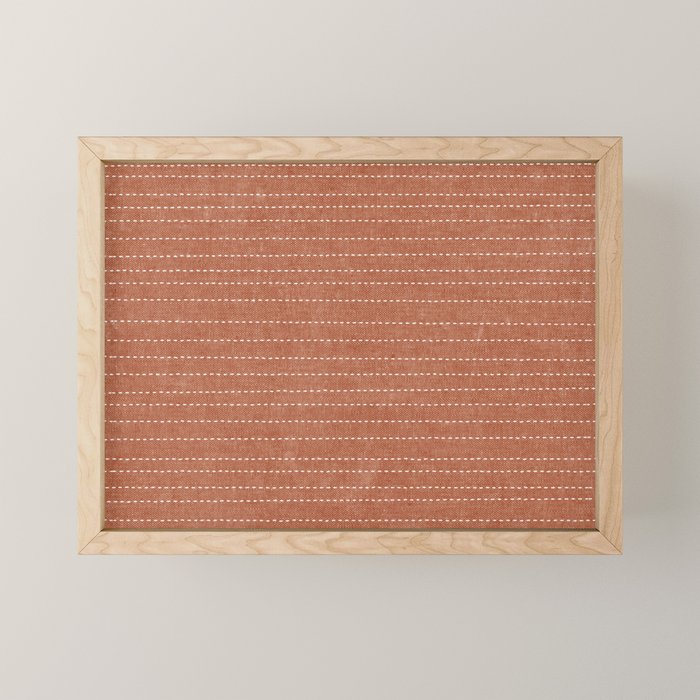 stitched stripes - ginger Mini Art Print Gallery Image 1