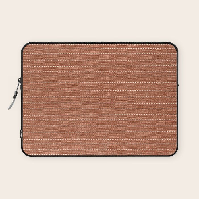 stitched stripes - ginger Laptop Sleeve Gallery Image 1