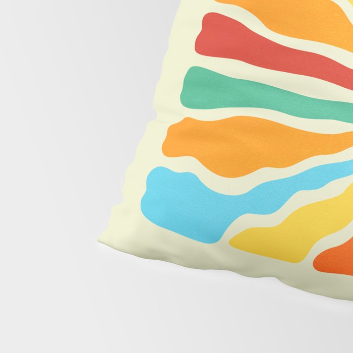 Retro Sun Waves: Rainbow Edition Pillow Sham Gallery Image 4