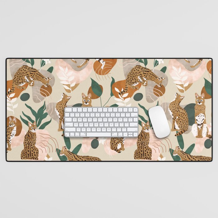 Serval cat abstract nature Desk Mat Gallery Image 1