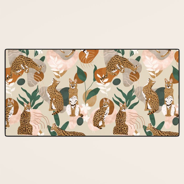 Serval cat abstract nature Desk Mat Gallery Image 3