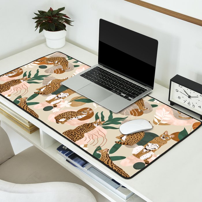 Serval cat abstract nature Desk Mat Gallery Image 2