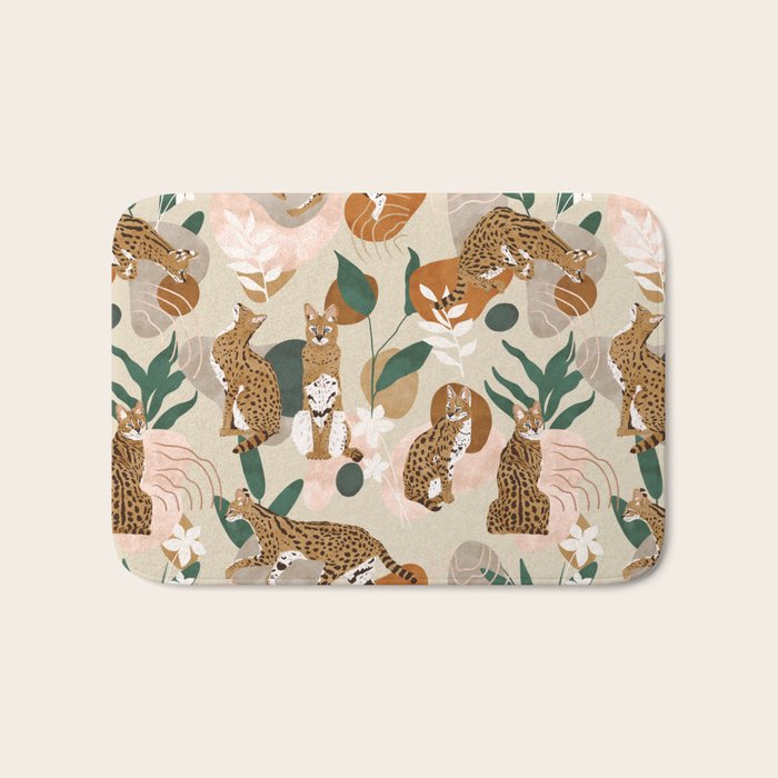 Serval cat abstract nature Bath Mat Gallery Image 1