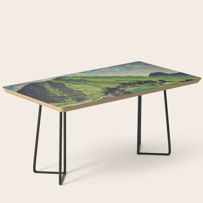 Crossing people's land in Iksey - Summer Green Mountain Ukiyoe Nature Landscape Coffee Table Gallery Image 1
