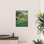 Crossing people's land in Iksey - Summer Green Mountain Ukiyoe Nature Landscape Poster Gallery Image 2