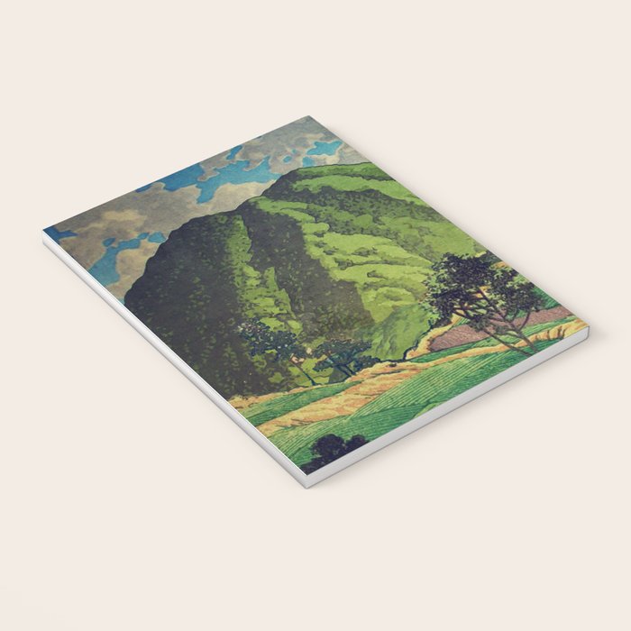 Crossing people's land in Iksey - Summer Green Mountain Ukiyoe Nature Landscape Notebook Gallery Image 3