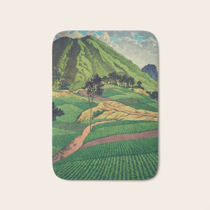 Crossing people's land in Iksey - Summer Green Mountain Ukiyoe Nature Landscape Bath Mat Gallery Image 1