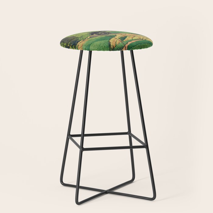 Crossing people's land in Iksey - Summer Green Mountain Ukiyoe Nature Landscape Stool Gallery Image 1