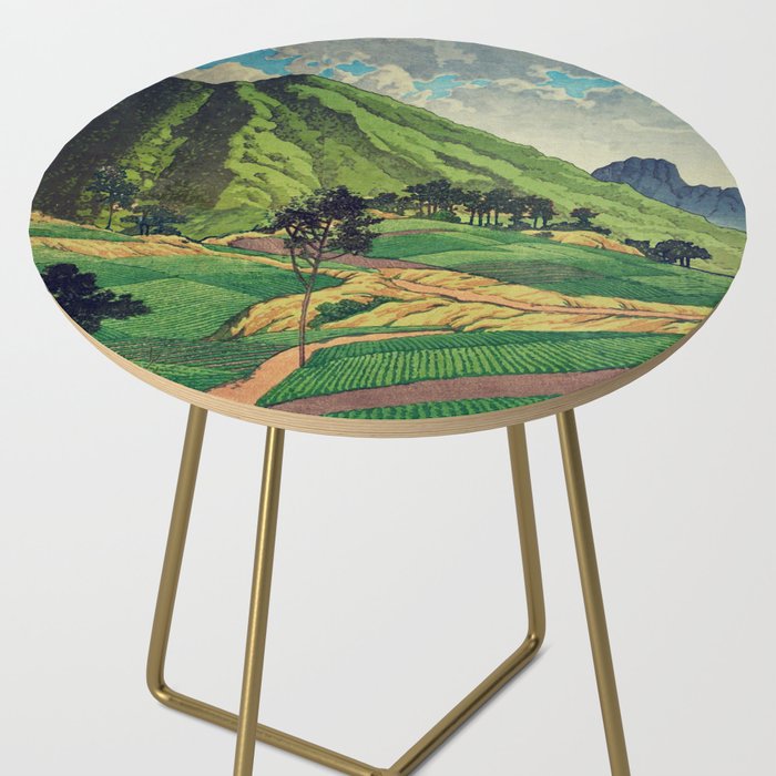 Crossing people's land in Iksey - Summer Green Mountain Ukiyoe Nature Landscape Side Table Gallery Image 2