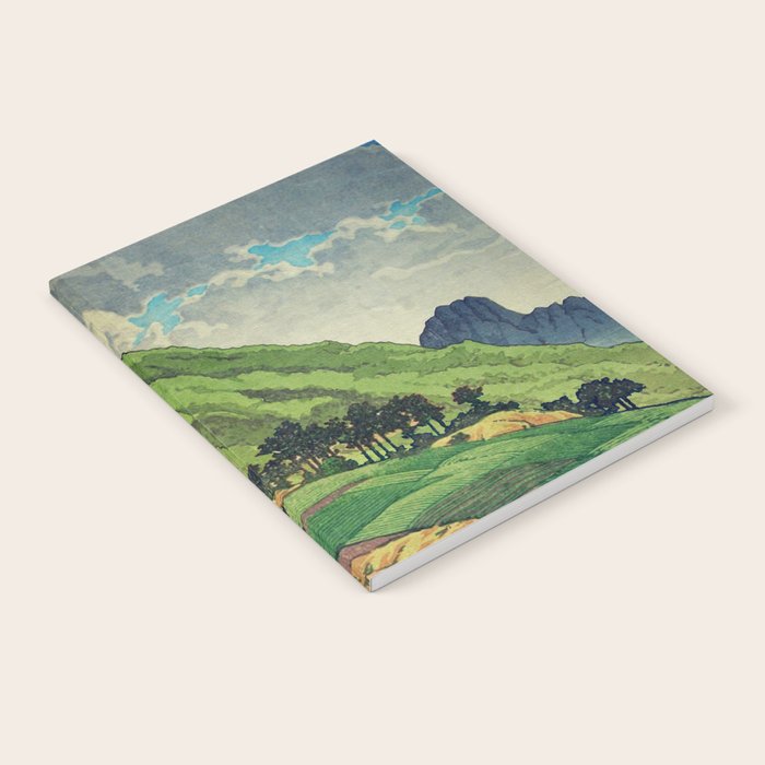 Crossing people's land in Iksey - Summer Green Mountain Ukiyoe Nature Landscape Notebook Gallery Image 1