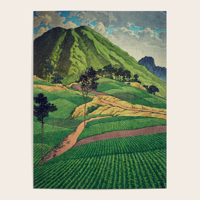 Crossing people's land in Iksey - Summer Green Mountain Ukiyoe Nature Landscape Poster Gallery Image 4