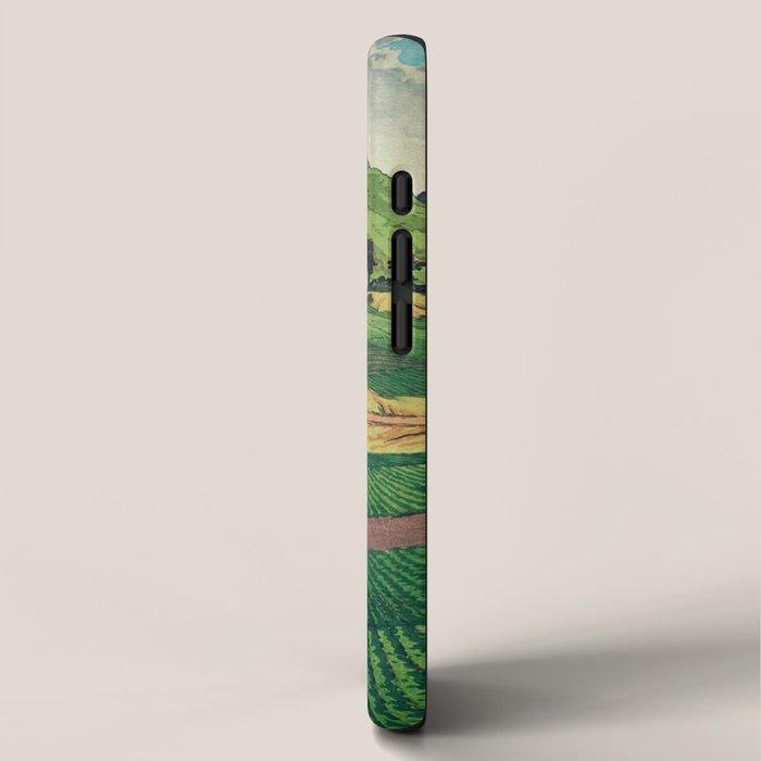 Crossing people's land in Iksey - Summer Green Mountain Ukiyoe Nature Landscape iPhone Case Gallery Image 2