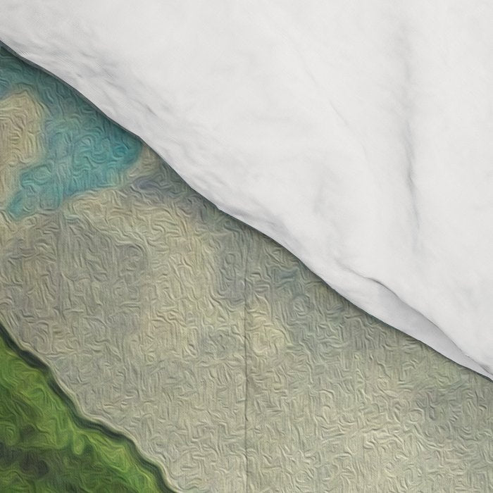 Crossing people's land in Iksey - Summer Green Mountain Ukiyoe Nature Landscape Comforter Gallery Image 4