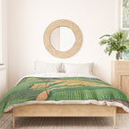 Crossing people's land in Iksey - Summer Green Mountain Ukiyoe Nature Landscape Duvet Cover Gallery Image 3