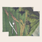 Crossing people's land in Iksey - Summer Green Mountain Ukiyoe Nature Landscape Placemat Gallery Image 1