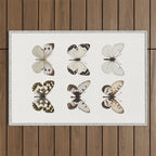 Butterflies in Neutral Colors Outdoor Rug Gallery Image 1