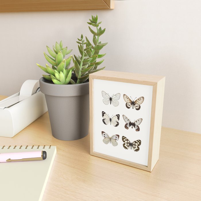 Butterflies in Neutral Colors Mini Art Print Gallery Image 2