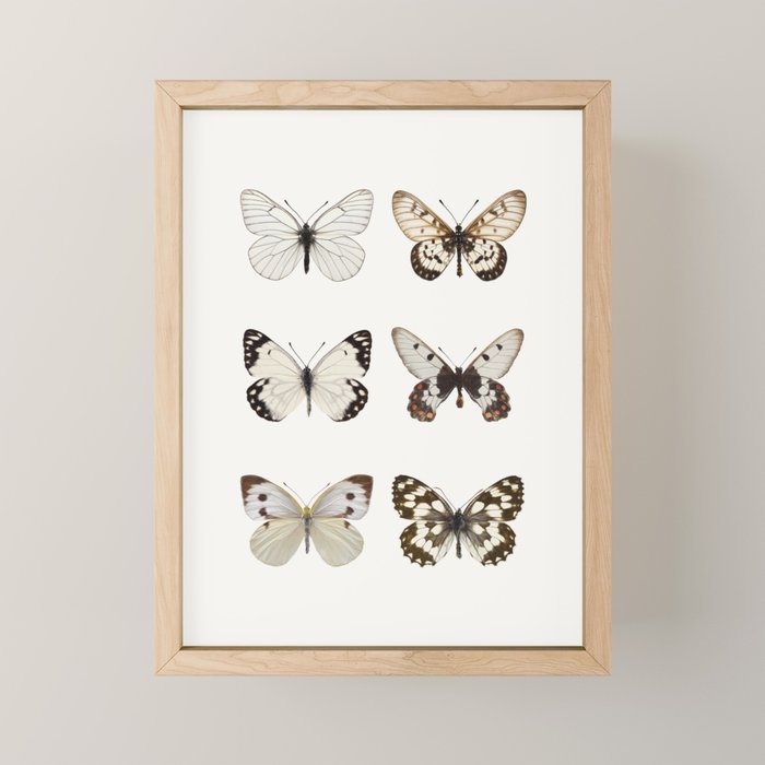 Butterflies in Neutral Colors Mini Art Print Gallery Image 1