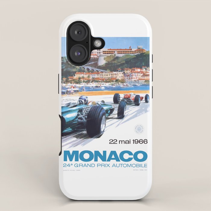 1966 MONACO Grand Prix Racing Poster iPhone Case Gallery Image 1