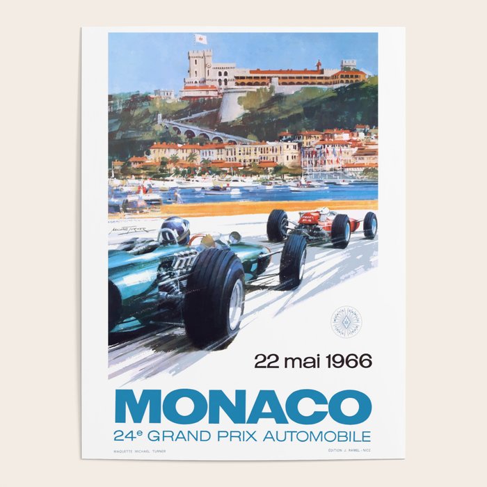 1966 MONACO Grand Prix Racing Poster Poster Gallery Image 4