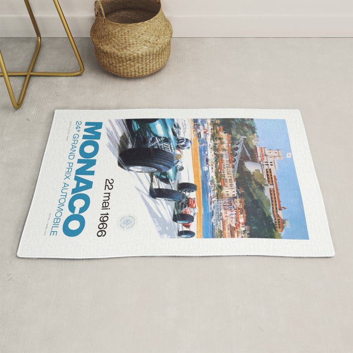 1966 MONACO Grand Prix Racing Poster Rug Gallery Image 1