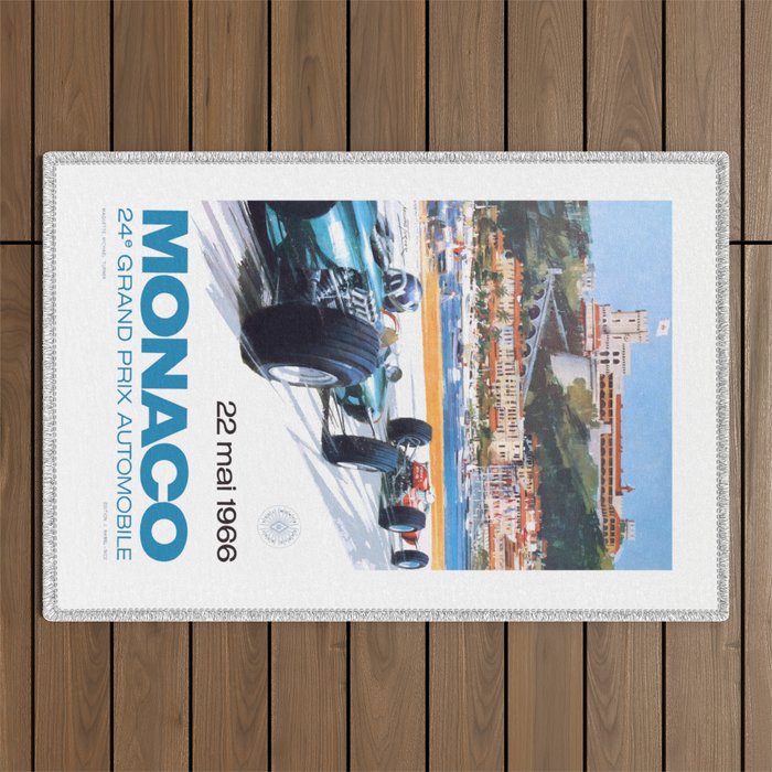 1966 MONACO Grand Prix Racing Poster Outdoor Rug Gallery Image 1