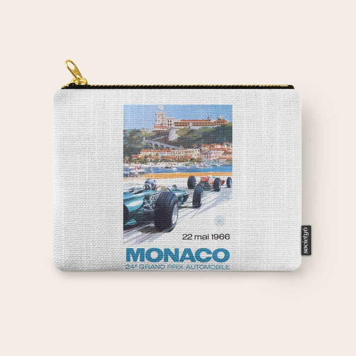 1966 MONACO Grand Prix Racing Poster Carry All Pouch Gallery Image 1