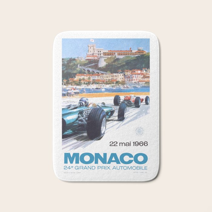 1966 MONACO Grand Prix Racing Poster Bath Mat Gallery Image 1