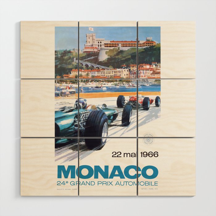 1966 MONACO Grand Prix Racing Poster Wood Wall Art Gallery Image 2