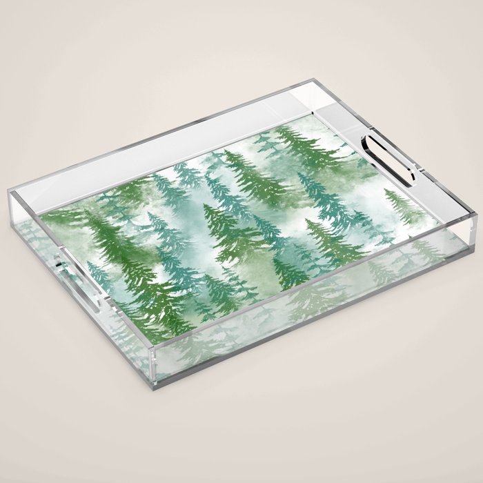 Pine Forest Blue Shade Acrylic Tray Gallery Image 1