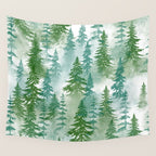 Pine Forest Blue Shade Wall Tapestry Gallery Image 4