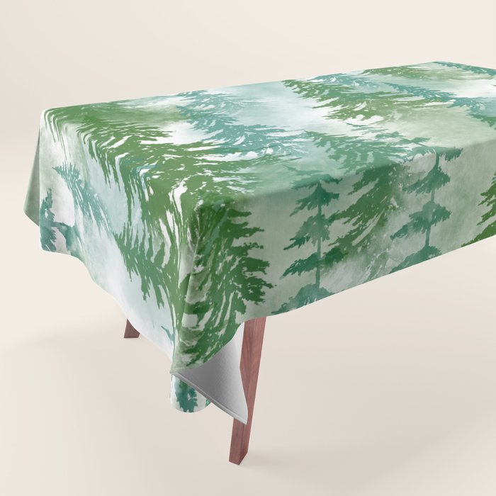 Pine Forest Blue Shade Tablecloth Gallery Image 1