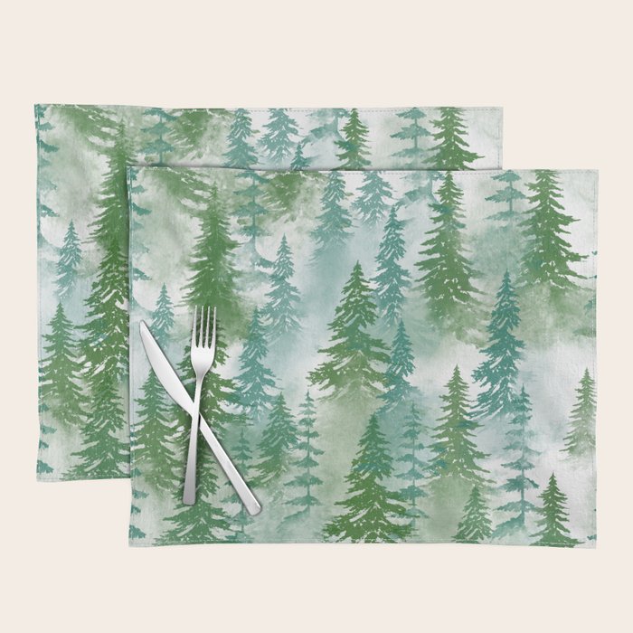 Pine Forest Blue Shade Placemat Gallery Image 1