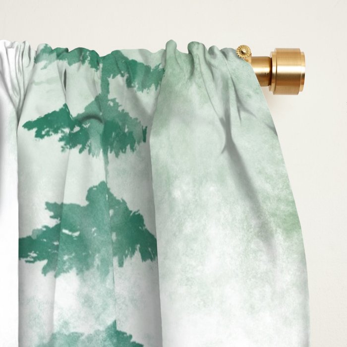 Pine Forest Blue Shade Window Curtain Gallery Image 2