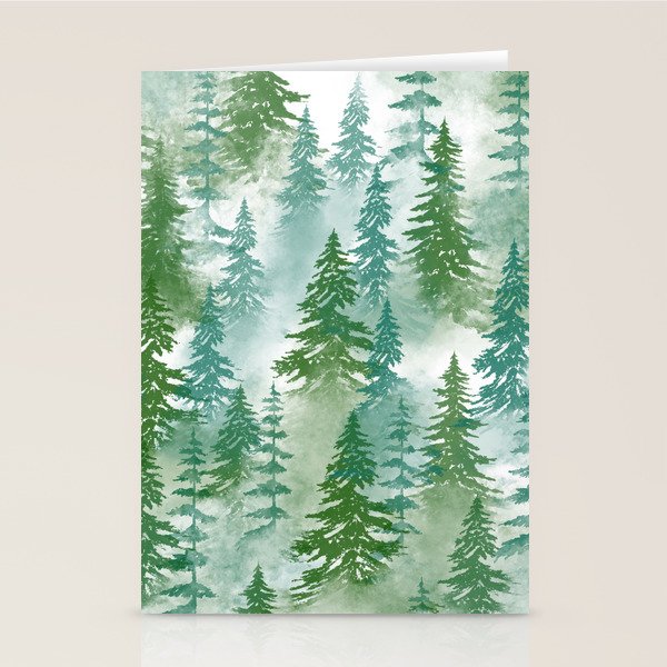 Pine Forest Blue Shade Stationery Card Gallery Image 2