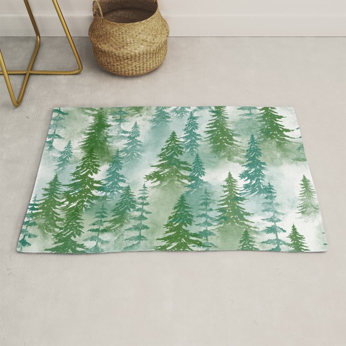 Pine Forest Blue Shade Rug Gallery Image 1