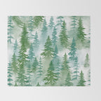 Pine Forest Blue Shade Throw Blanket Gallery Image 2