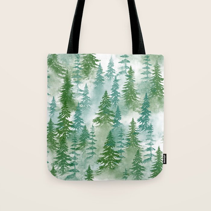 Pine Forest Blue Shade Tote Bag Gallery Image 1