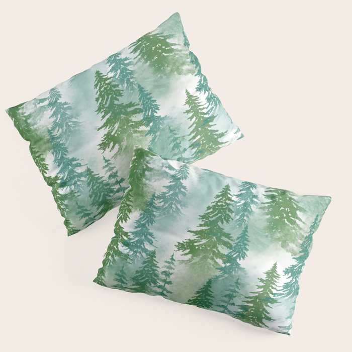 Pine Forest Blue Shade Pillow Sham Gallery Image 3