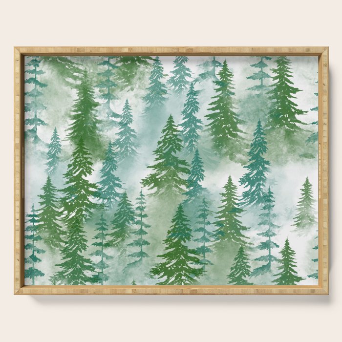 Pine Forest Blue Shade Serving Tray Gallery Image 1