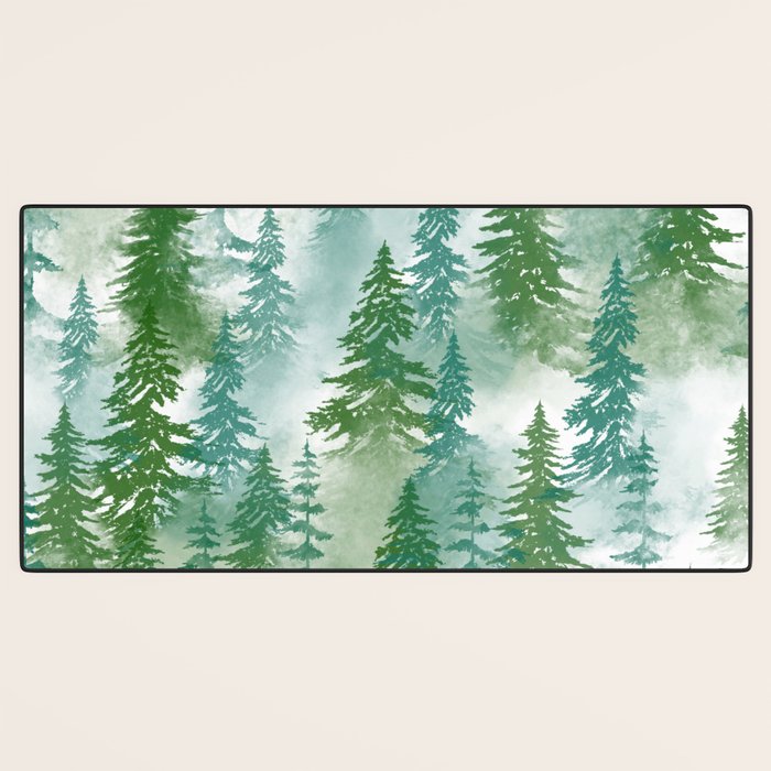 Pine Forest Blue Shade Desk Mat Gallery Image 3