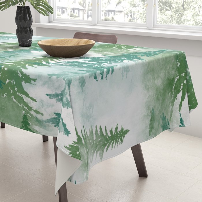 Pine Forest Blue Shade Tablecloth Gallery Image 3