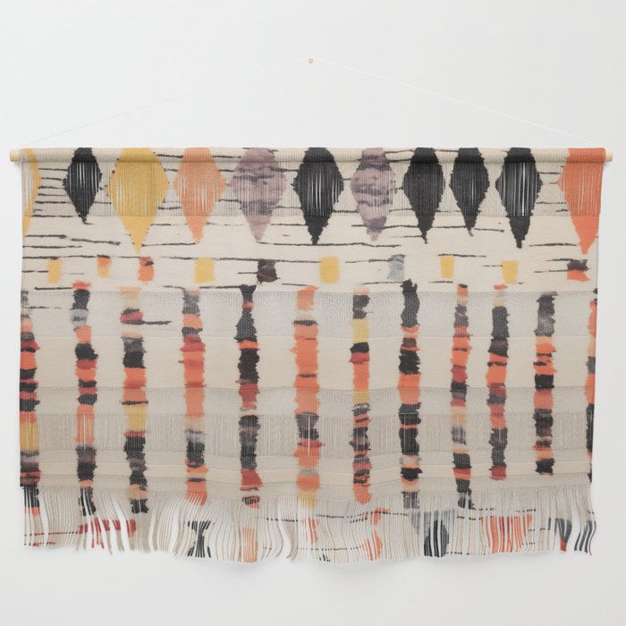 Moroccan Berber Rug Design No.46 - Multicolor, Ivory White Wall Hanging Gallery Image 1