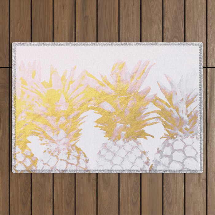 Golden pineapples Outdoor Rug Gallery Image 1